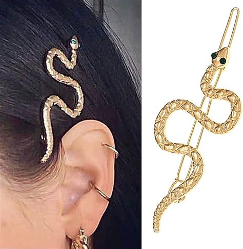 Snake Hair Clip Gold Hair Pins Snakes Headpiece Serpent Hair Barrettes