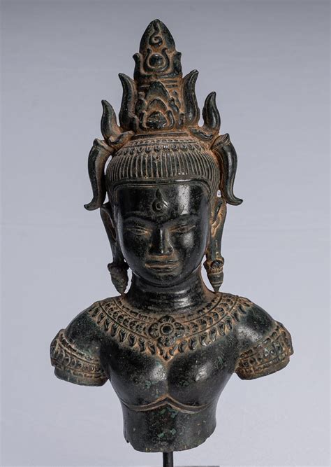 Antique Khmer Style Angkor Wat Bronze Standing Apsara Or Angel 38cm