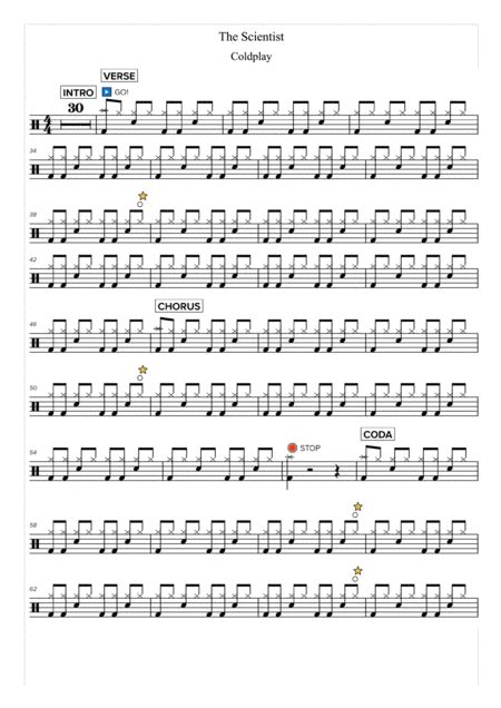 The Scientist Arr Magic Drum Sheets By Coldplay Sheet Music For