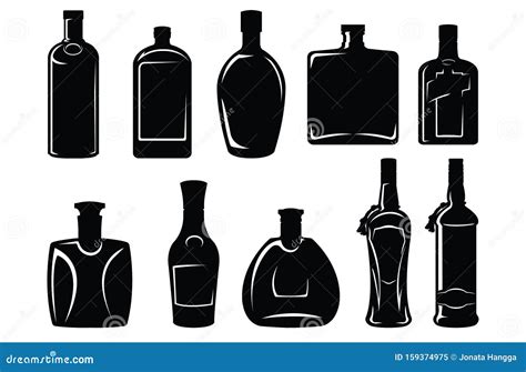 Kind of Silhouette Liquor Bottle Set 3 of 3 Stock Vector - Illustration ...