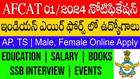 Afcat Notification Telugu Syllabus Selection Process