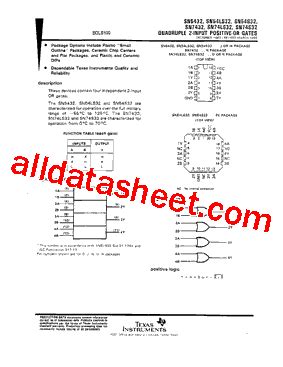 SN7432N Datasheet PDF Texas Instruments