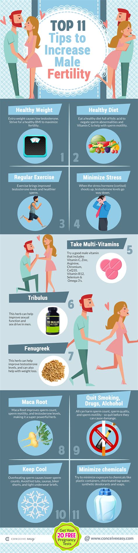 Top 11 Tips To Increase Male Fertility Infographic Conceive Easy