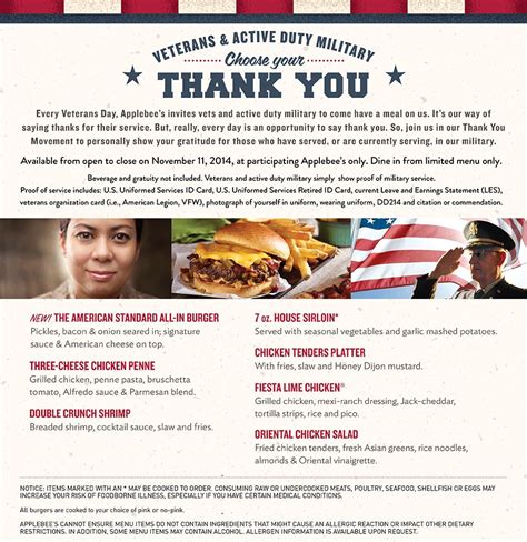 √ Applebee's Veterans Day Meal 2020 - Leutgard