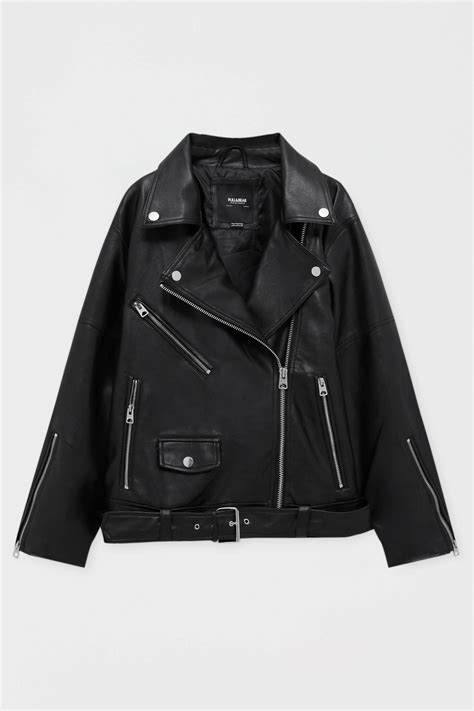 Veste Style Motard Oversize En Cuir Synth Tique Manches Longues Avec