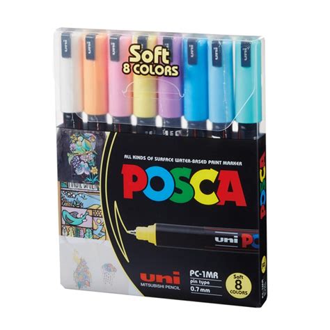 PC 1MR Set Marcadores Posca X8 Colores Pastel