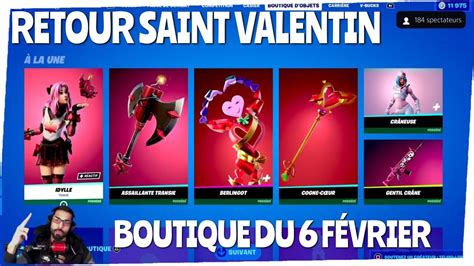 Retour Saint Valentin Boutique Fortnite Du 6 Février Item Shop February 6 Youtube