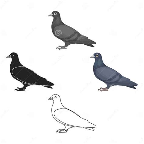 Pigeon Icon In Cartoon Style Isolated On White Background Bird Symbol