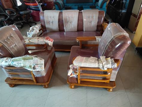 Teak Wood 5 Seater Brown Wooden Sofa Set At Rs 23000 Set In