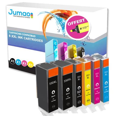 Lot De 6 Cartouches Jet D Encre Type Jumao Compatibles Pour Canon PIXMA