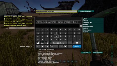 Ark Survival Evolved Ps4 Cheats Admin Command Für Raptor Youtube