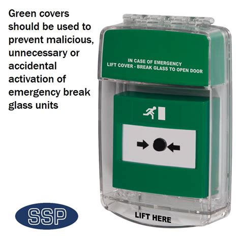 Emergency Exit Button Cover Gf289 Green