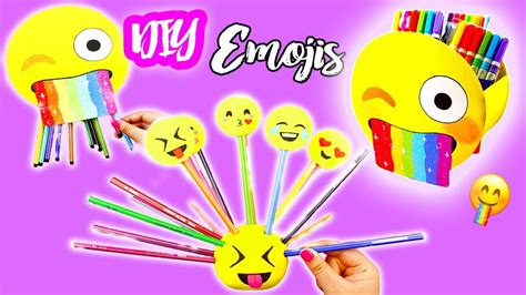 4 DIY UTILES ESCOLARES EMOJIS Manualidades fáciles Regreso a clase