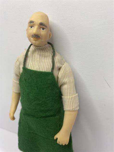 Vintage Jill Nix Dolls House Man Shopkeeper Green Grocer Doll Ebay