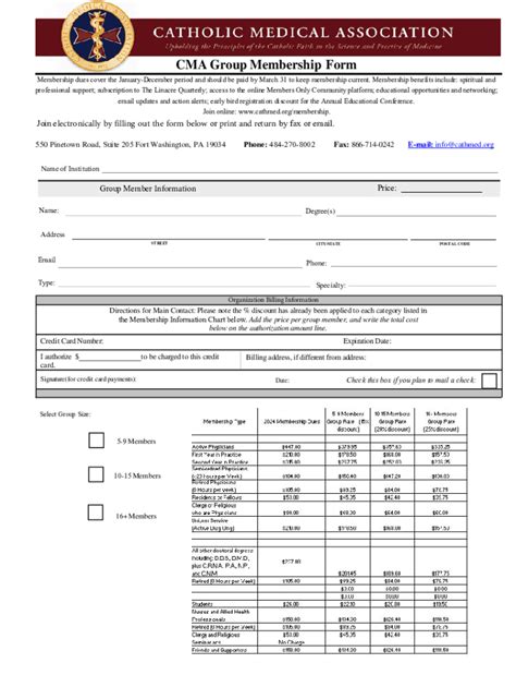 Fillable Online Cma Group Membership Form Fax Email Print Pdffiller