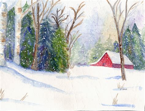 Christmas Barn Painting by Janet Kane - Fine Art America