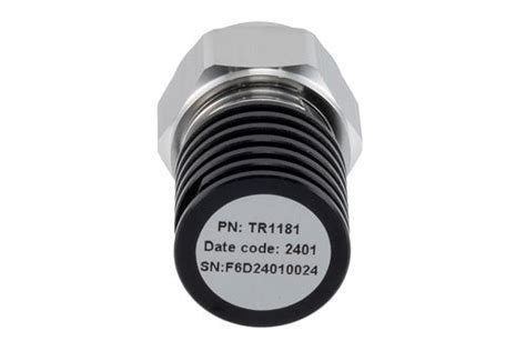 5 Watt Rf Load Termination Up To 6 Ghz With 4 3 10 Male Input Black Anodized Aluminum Body