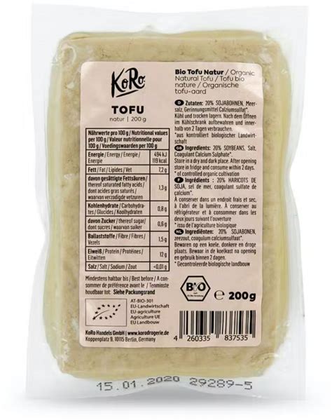 KoRo Bio Tofu Natur 200 G Piccantino Onlineshop Schweiz