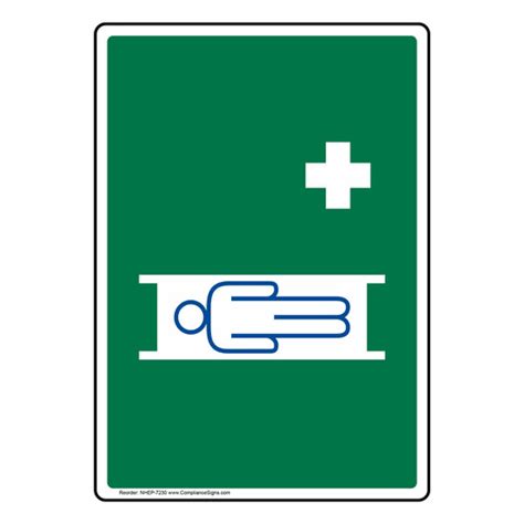 Vertical Sign First Aid [graphic Only] Infirmary Glow Green