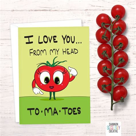 I Love You From My Head Tomatoes Card Etsy