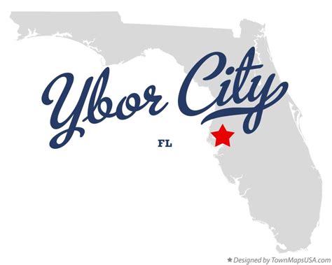 Map of Ybor City, FL, Florida