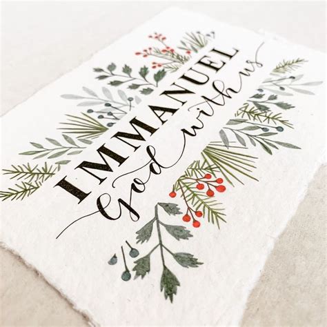 Immanuel God With Us Print On Handmade Paper Christmas Print Etsy