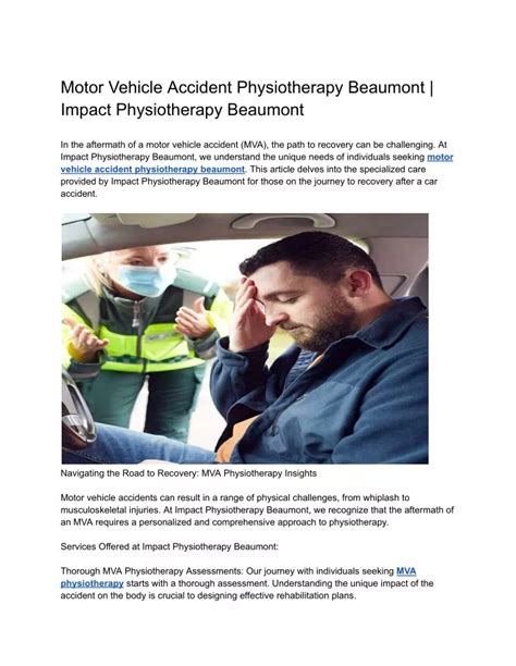 Ppt Motor Vehicle Accident Physiotherapy Beaumont Impact