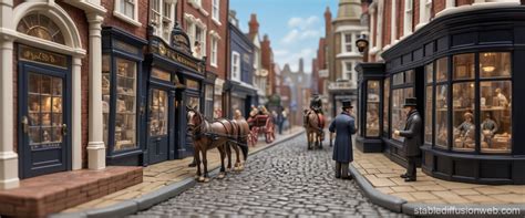 Realistic Scene Of Victorian England Street Stable Diffusion Online