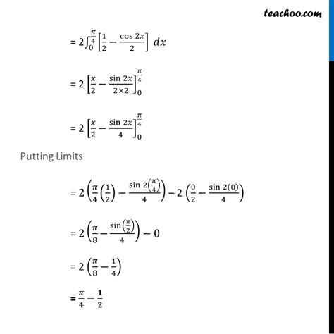 Example 29 Evaluate Definite Integral Sin2 X Dx Definite Integrati