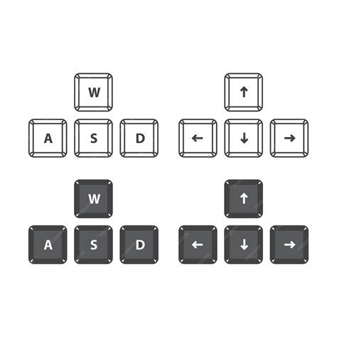 Wasd Dirección Teclas De Juego En El Teclado Plantilla De Icono De