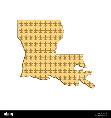 Retro Style Illustration Of An Outline Of Louisiana State Map Of United