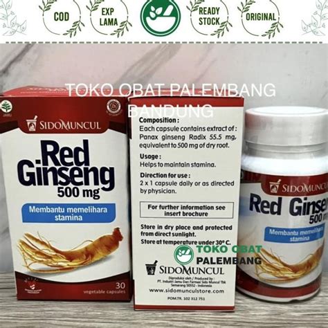 Jual Sidomuncul Red Ginseng Mg Kapsul Panax Ginseng Merah Sido