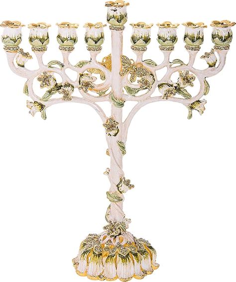 Amazon Legacy Judaica Beautiful Floral Jeweled Chanukah Menorah