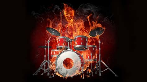 AWESOME SKULLS N STUFF Images Drums Fire Demon Skull Stuff Hd