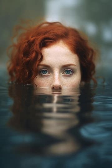 Premium Ai Image A Womans Face Is Submerged In Water With The Word