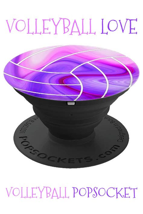 Volleyball Popsockets Grip Features Volleyball Lines Over A Purple