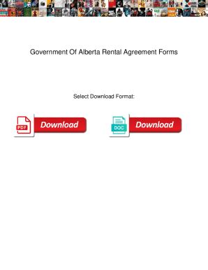 Fillable Online Government Of Alberta Rental Agreement Forms