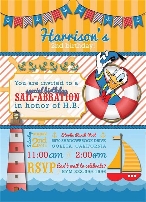 Donald Duck Birthday Card Donald Duck Birthday Party Invitation Ideas Bagvania | BirthdayBuzz