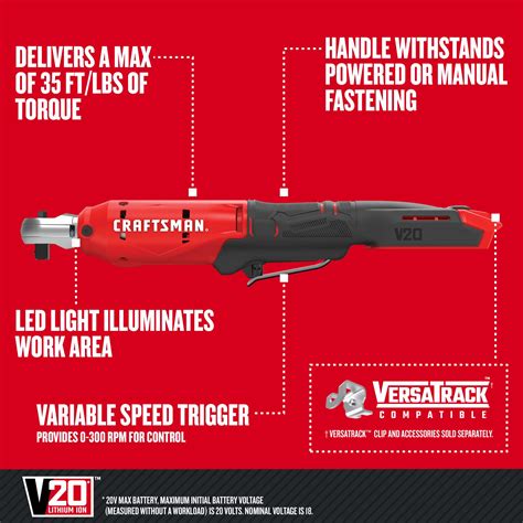 V20 Cordless 3 8 In Drive Ratchet Tool Only CRAFTSMAN