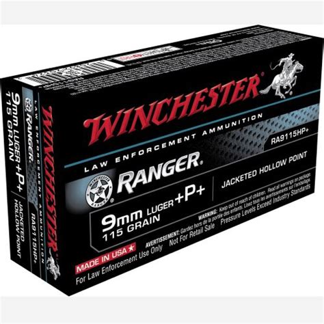 Winchester Ranger One Le Mm Luger Grain Bonded Jacketed Hollow Point