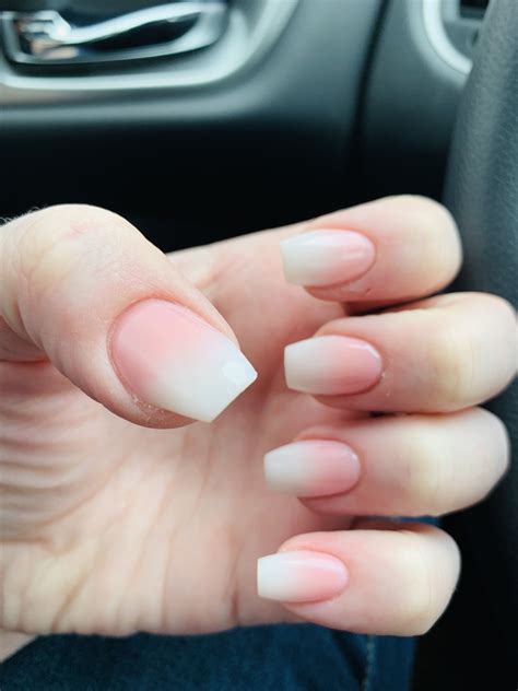 Short Acrylic Pink And White Coffin Nails Tips Color Short Acrylic Nails