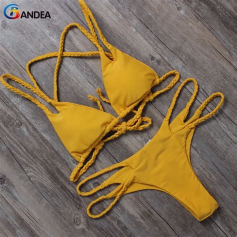 Aliexpress Buy Bandea Women Bikini Set Halter Swimwear