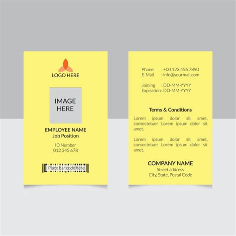 ID Card Design Vector Template Front and Back Side 6388850 Vector Art ...