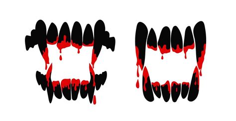 Blood bite Vampire teeth silhouette 45706424 Vector Art at Vecteezy