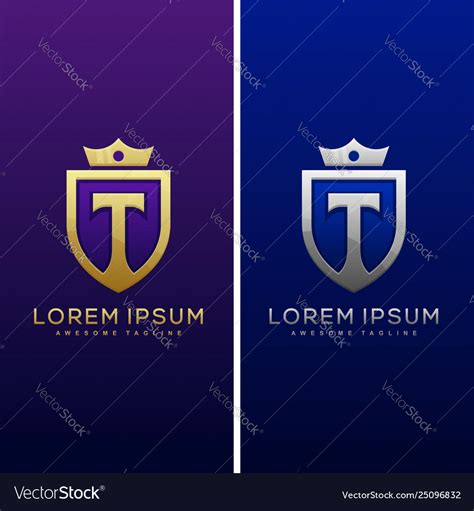 Luxury Letter T Concept Design Template Royalty Free Vector