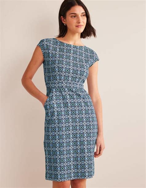 Florrie Jersey Dress French Navy Opulent Pome Boden UK