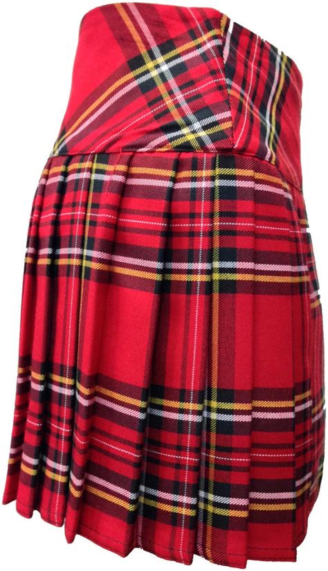 Ladies Royal Stewart Red Tartan Billie Kilt Mid Length Skirt Best