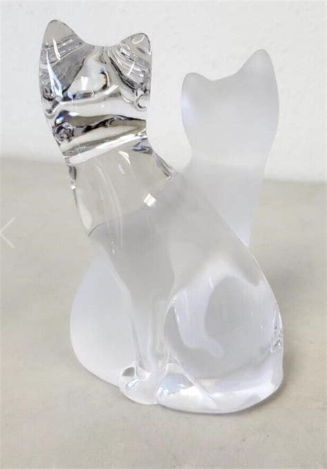 Lenox Lead Crystal And Frosted Glass Cats Figurine 6 3 4 Hx4 W Ebay