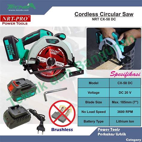 Jual Cordless Circular Saw Nrt Cx Dc Brushless Indonesia Shopee