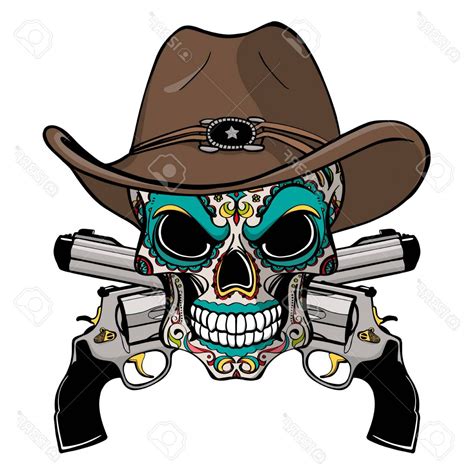 Cowboy Skull Vector At Vectorified Collection Of Cowboy Skull